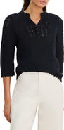 NIC+ZOE Semisheer Cotton Blend Open Stitch Sweater