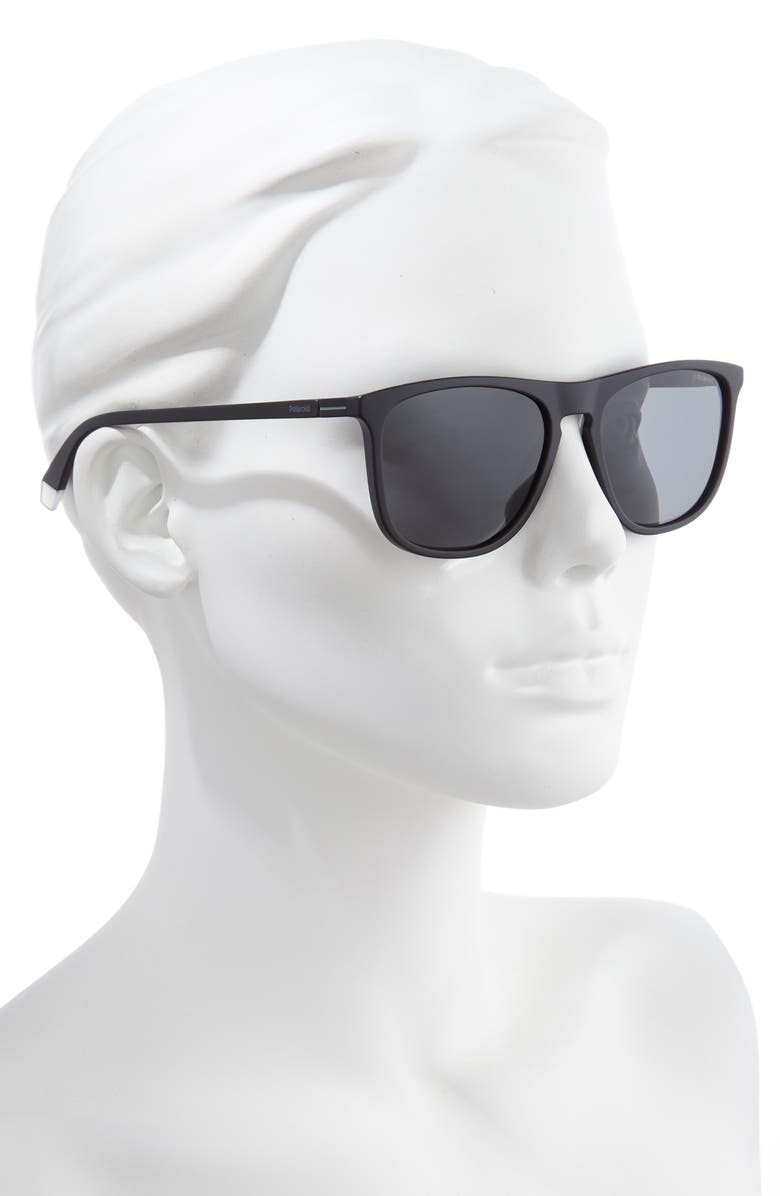 Polaroid 56mm Polarized Rectangle Sunglasses, Alternate, color, 