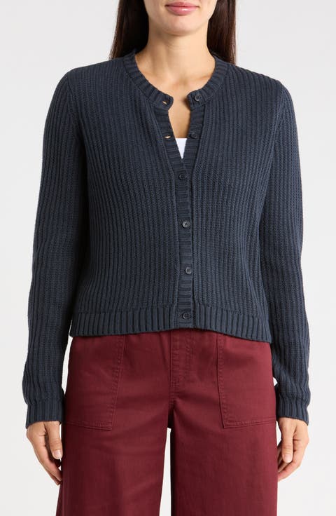 Felicity Crewneck Cotton Blend Cardigan