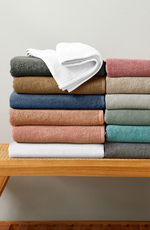 Woven & Weft Cotton 4-pack Textured Bath Towel Set In Stone Blue