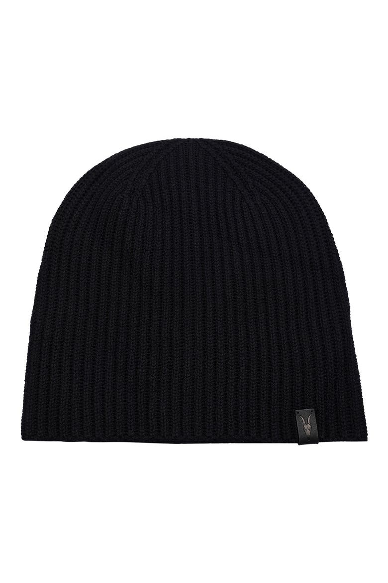 Merino Wool Ribbed Beanie, Main, color, BLACK