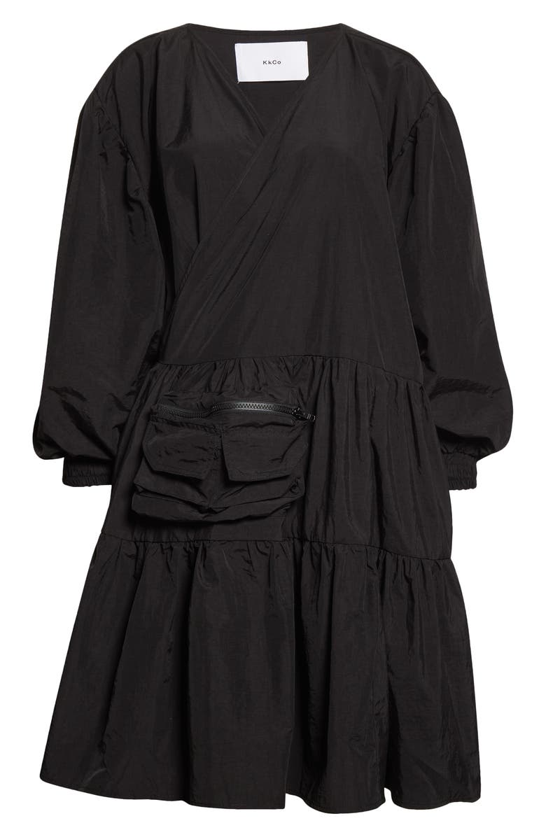 KkCo Puff Sleeve Wrap Dress, Alternate, color, 