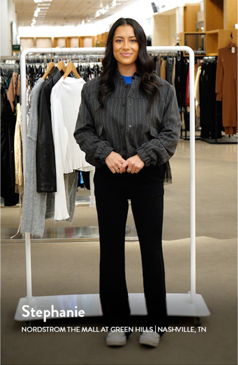 Heat Seal Pinstripe Bomber Jacket, sales video thumbnail