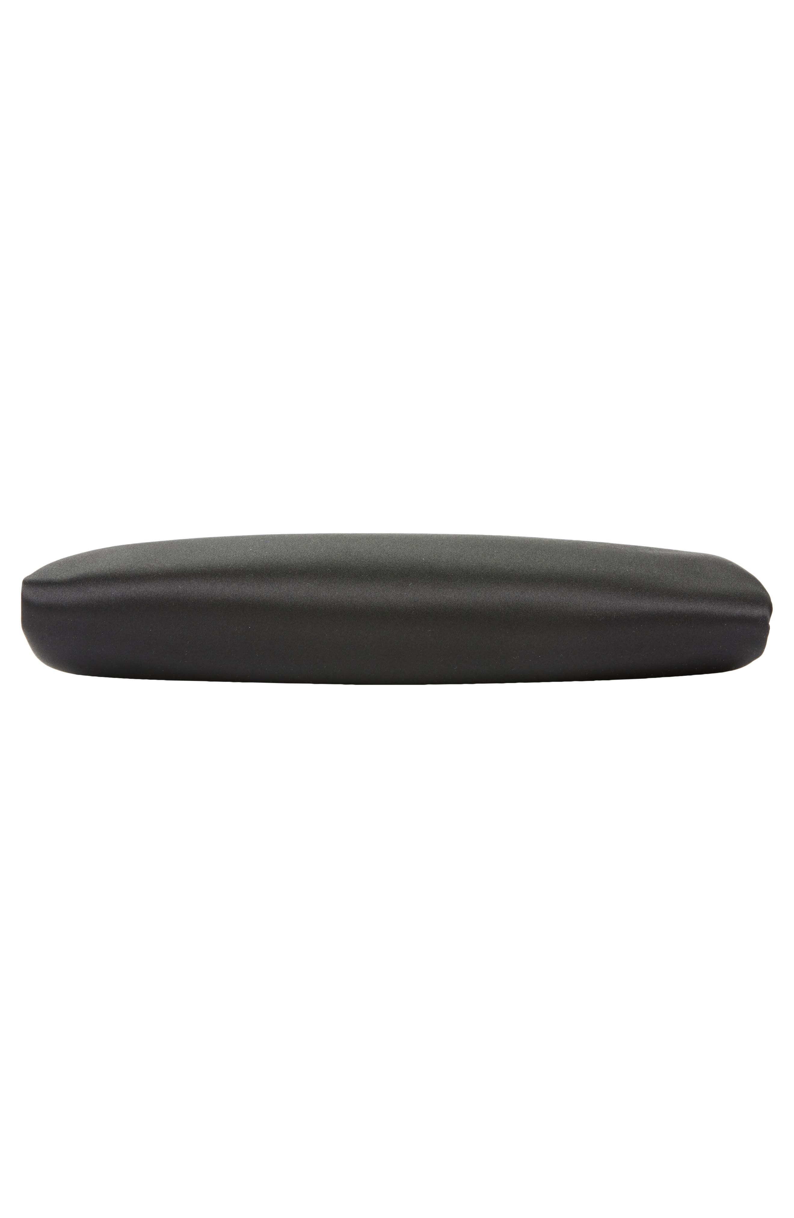 Saint Laurent Satin Soft Clutch, Alternate, color, Noir