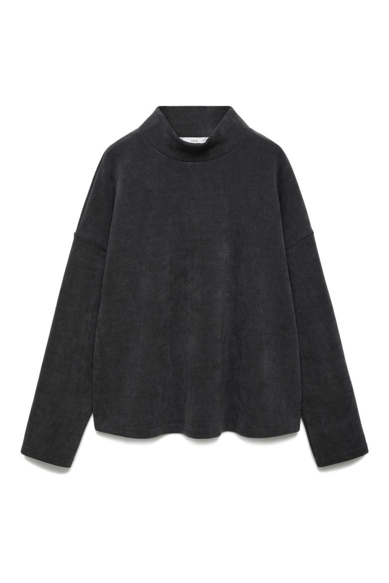 Corduroy Mock Neck Maternity Sweatshirt, Main, color, DARK HEATHER GREY