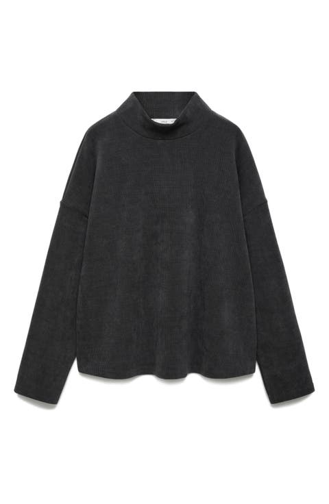 Corduoray Mock Neck Maternity Sweatshirt