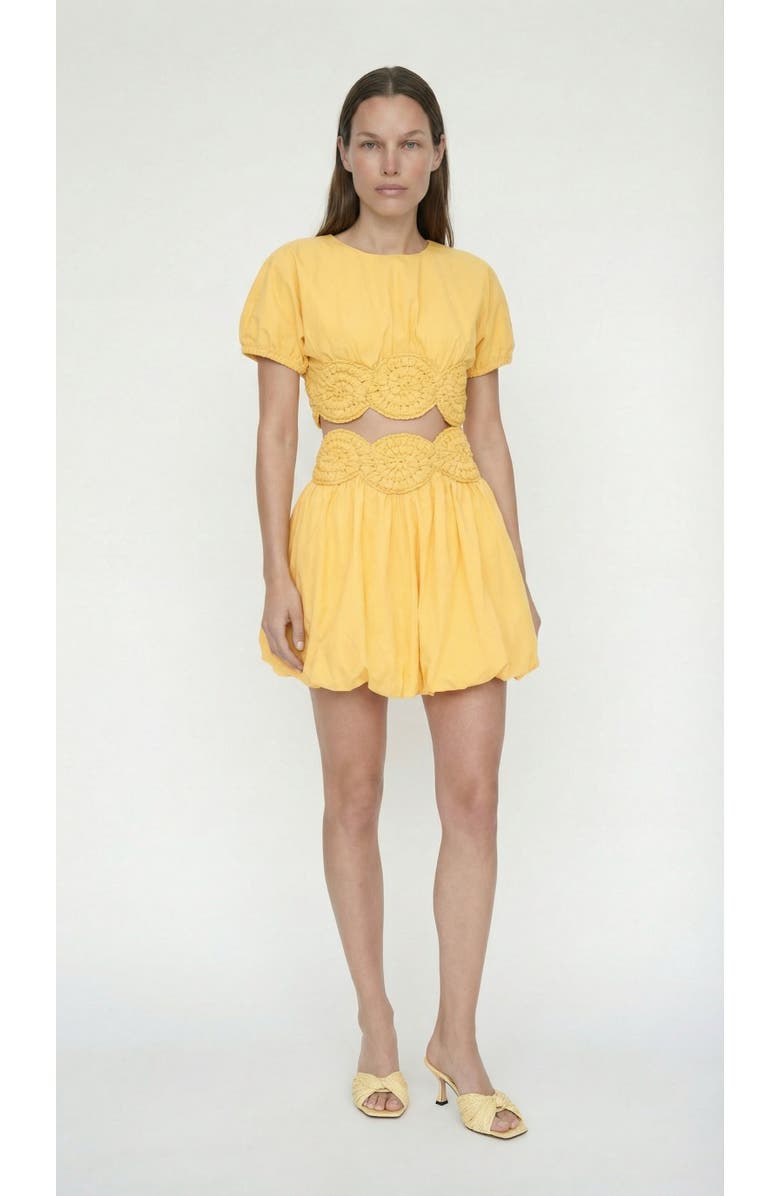 Elexiay Amara Crochet Cotton Skirt, Main, color, Yellow
