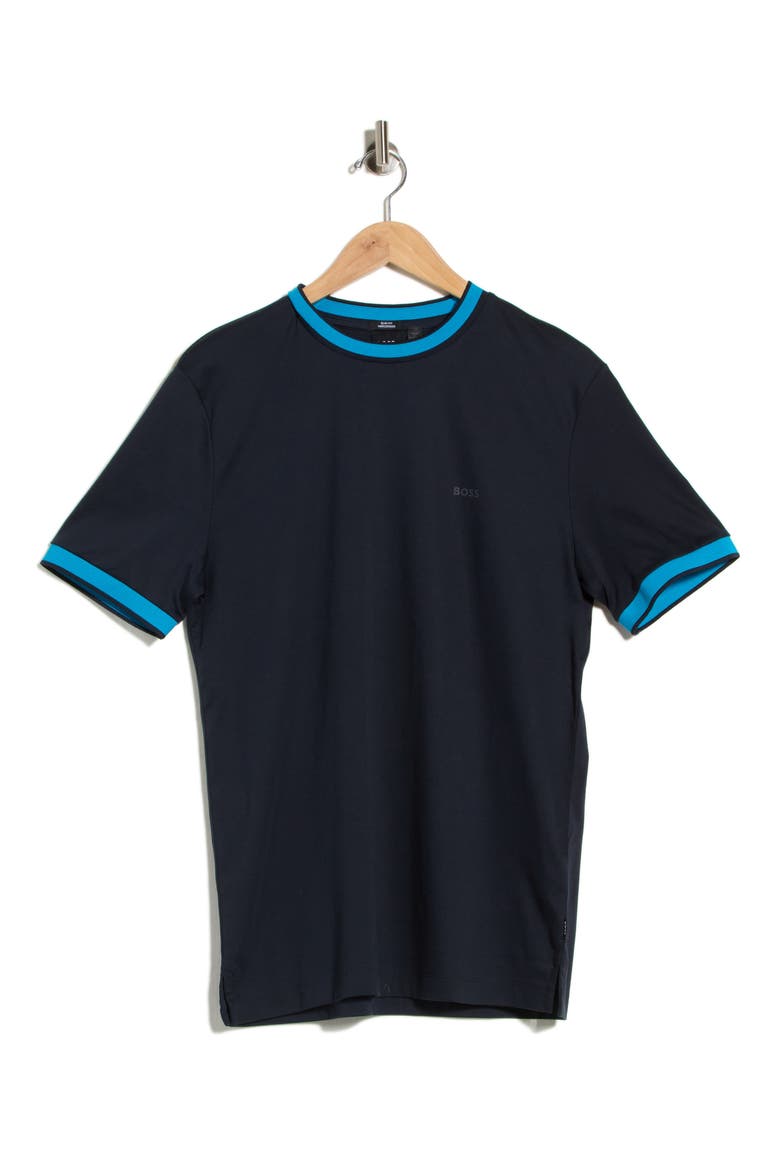 H-Tessler Tipped Mercerized Cotton T-Shirt, Main, color, DARK BLUE