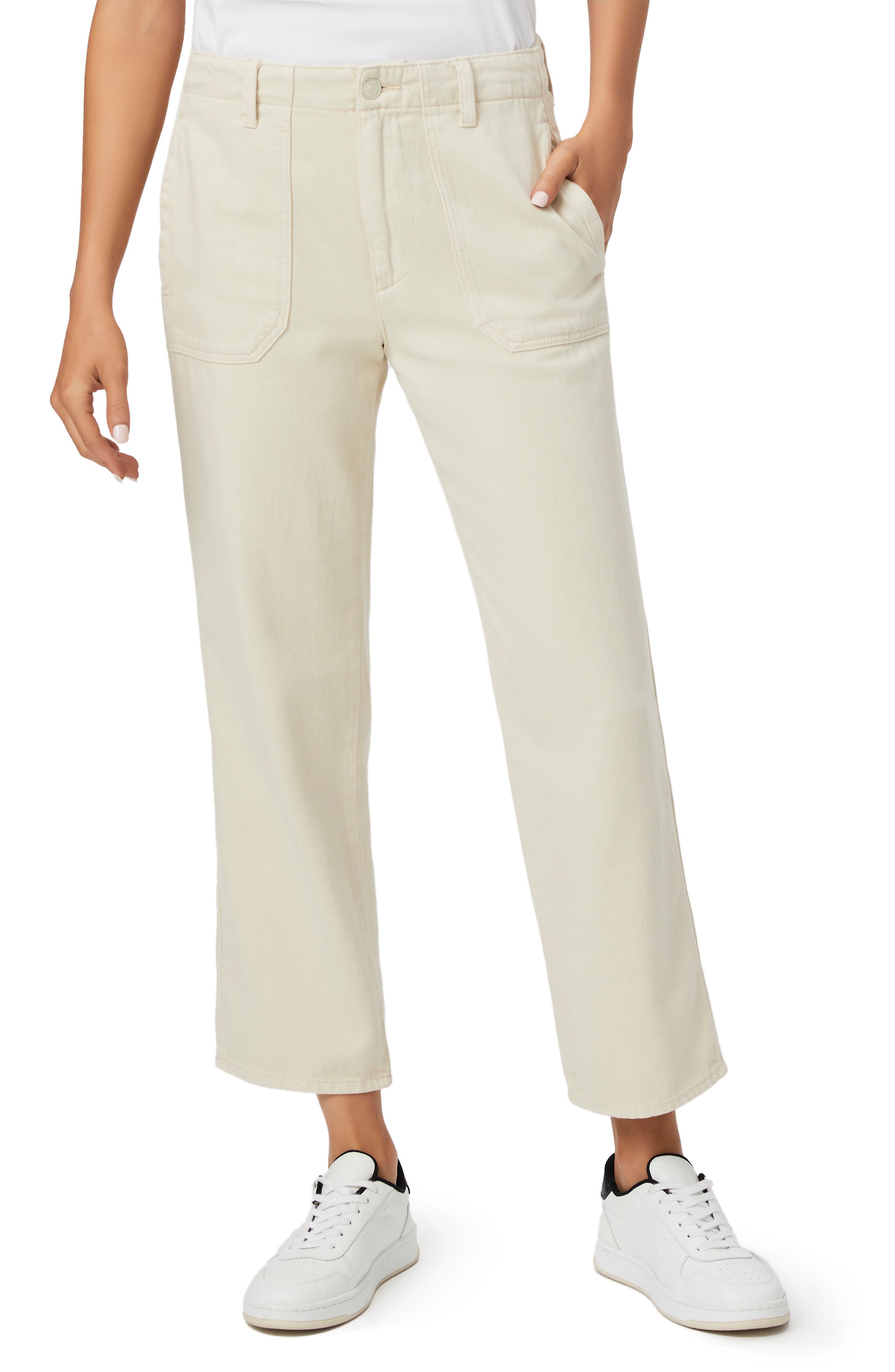 PAIGE Kirby Button Fly Crop Flare Jeans