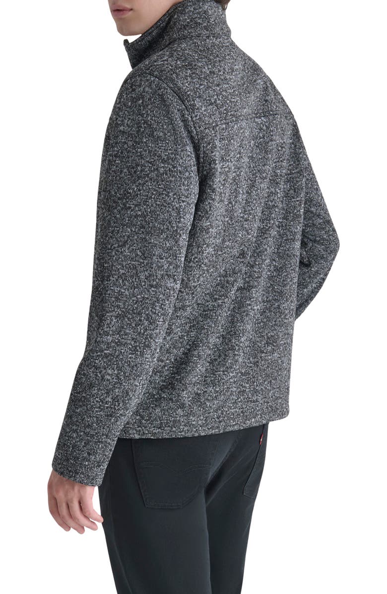 DKNY Sweater Knit Fleece Jacket, Alternate, color, Dark Charcoal