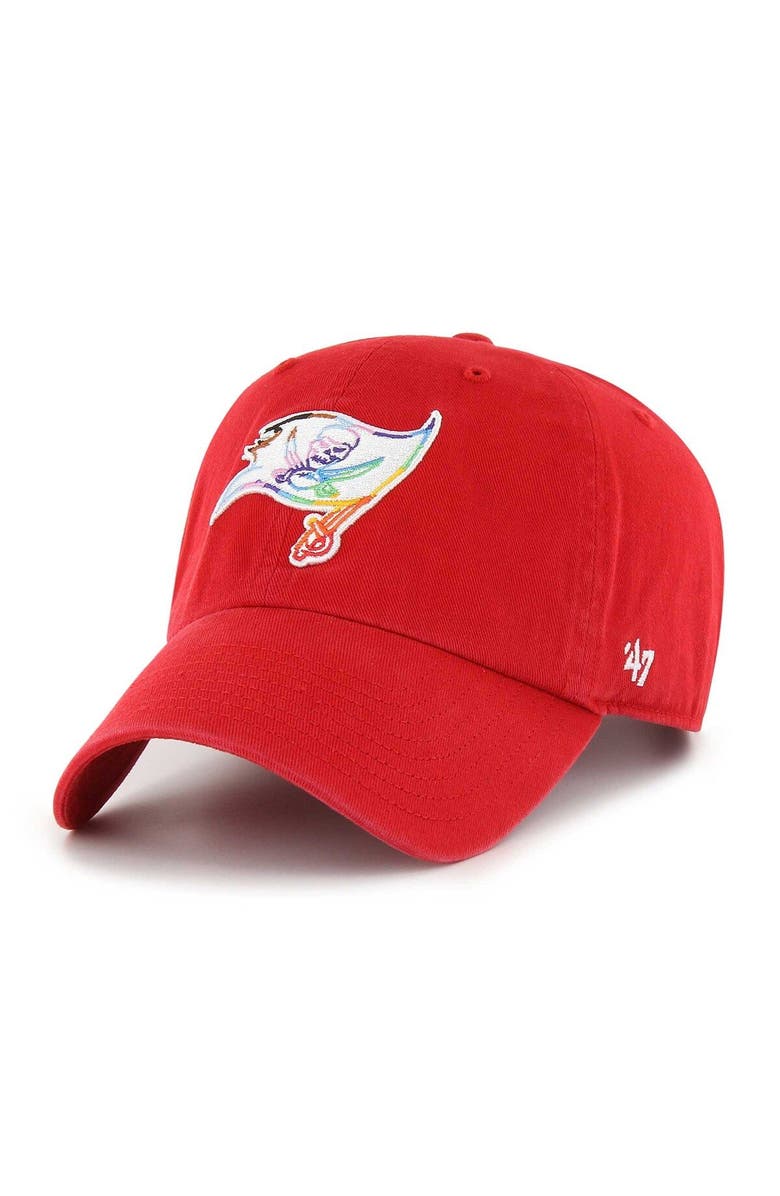 '47 Men's '47 Red Tampa Bay Buccaneers Pride Clean Up Adjustable Hat, Main, color, 
