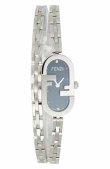 Fendi O'Lock Diamond Accent Oval Link Bracelet Watch, 28.3mm x 14.8mm