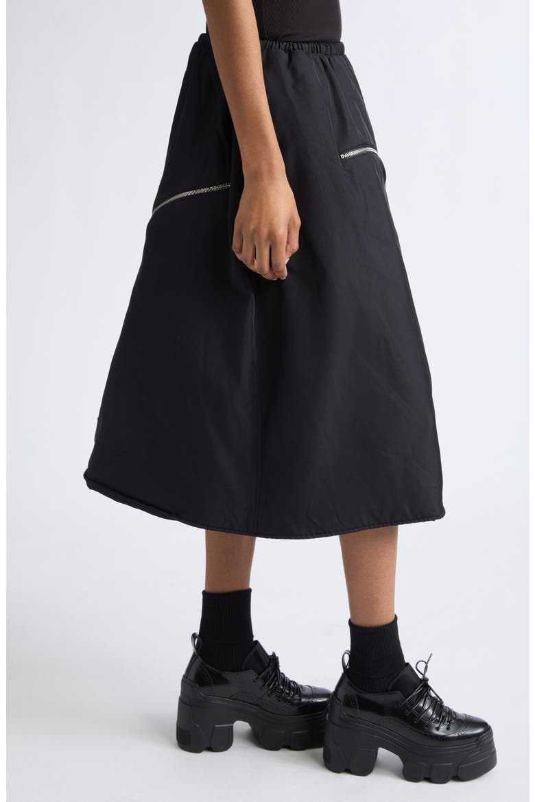 A-Line Bomber Skirt, Alternate, color, BLACK