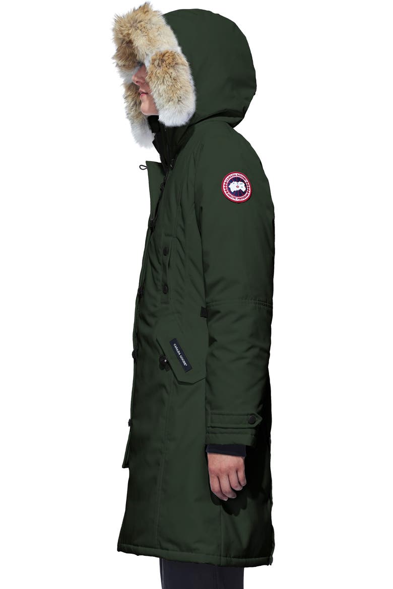 Kensington Slim Fit Down Parka with Genuine Coyote Fur Trim, Alternate, color, VOLCANO
