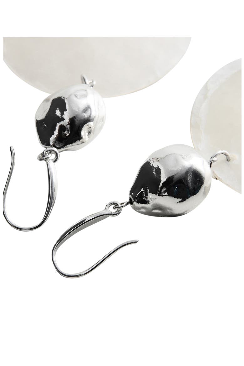 Shell Pendant Drop Earrings, Alternate, color, SILVER