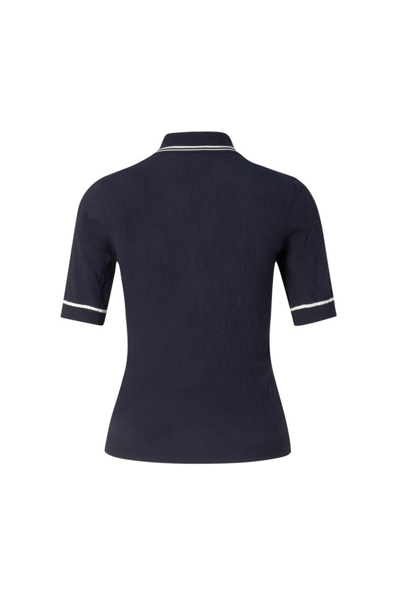 Mandy Knitted Polo Shirt, Alternate, color, Navy blue