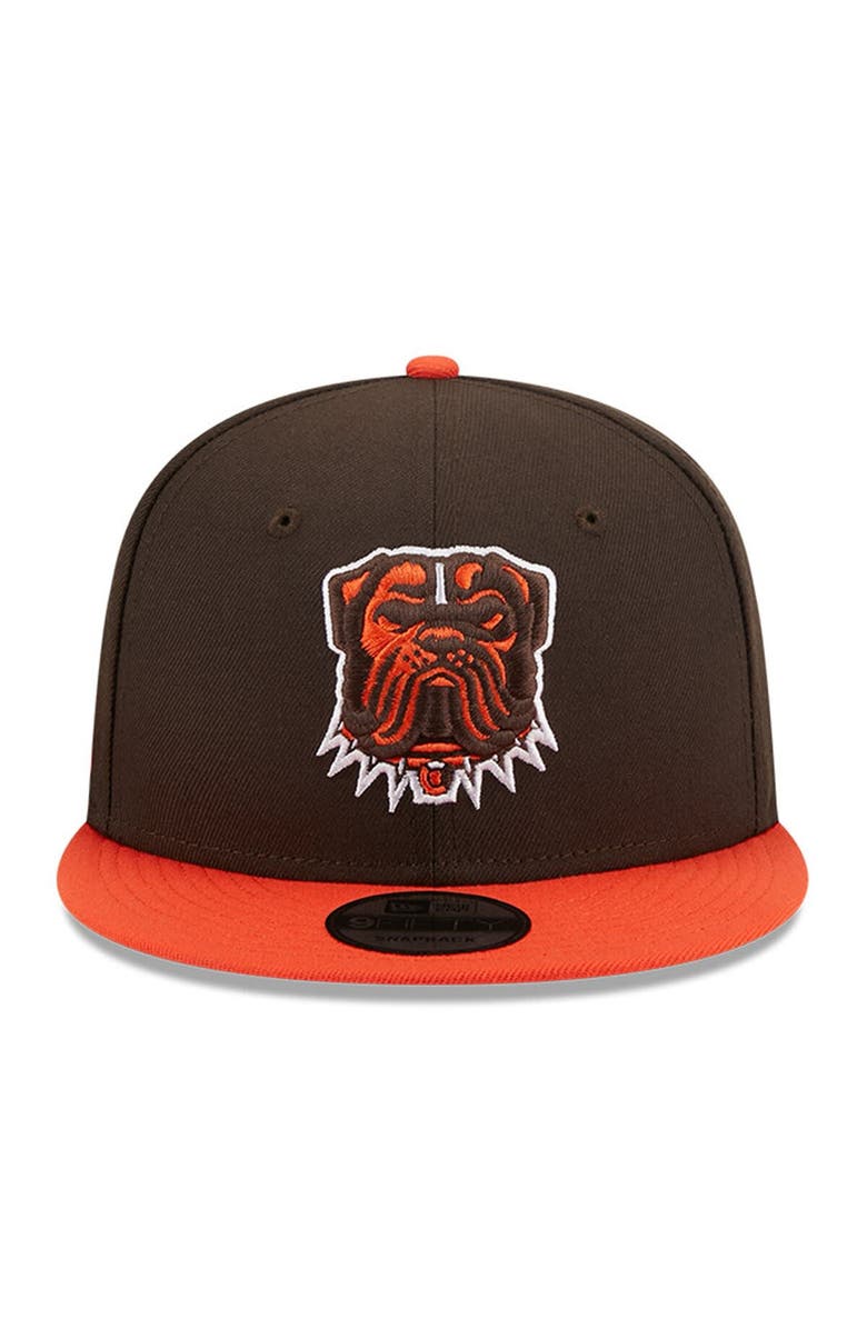 New Era Men's New Era Brown/Orange Cleveland Browns Dawg Two-Tone 9FIFTY Snapback Hat, Alternate, color, 