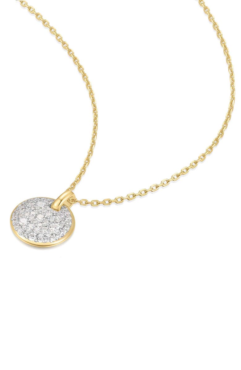 ANIA HAIE Pavé Disc Pendant Necklace, Alternate, color, Mixed Shiny Gold Silver