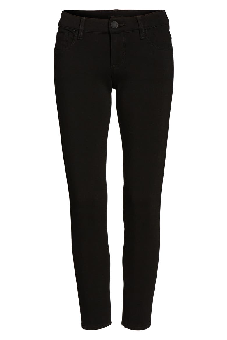 Donna Ponte Knit Skinny Jeans, Alternate, color, BLACK