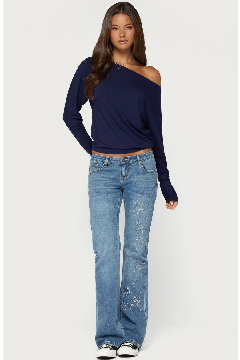 Pazzy Off the Shoulder Top, Alternate, color, NAVY