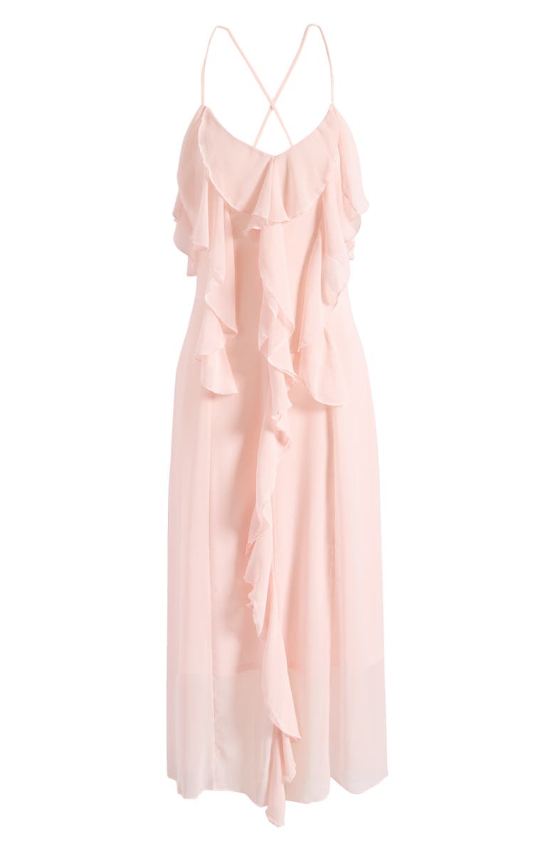 VERO MODA Camille Ruffle Detail Slipdress, Alternate, color, Sepia Rose