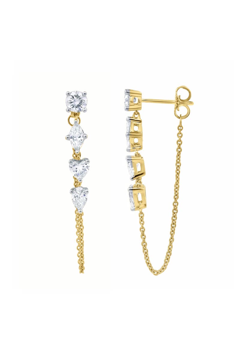 Elenya 14K Gold Lab Grown Diamond Drop Earrings - 1.5 Ct, Alternate, color, 14K Yellow Gold
