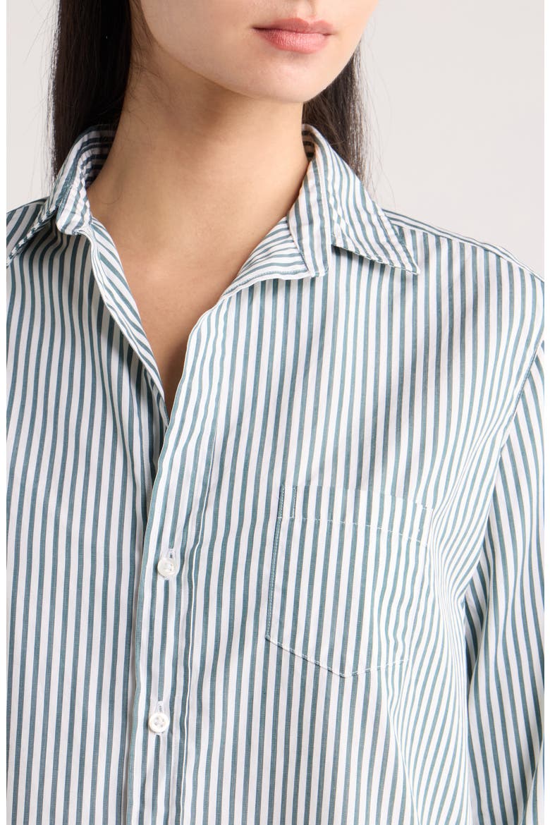 Eileen Relaxed Button-Up Flannel Shirt, Alternate, color, MULTI GREEN STRIPE