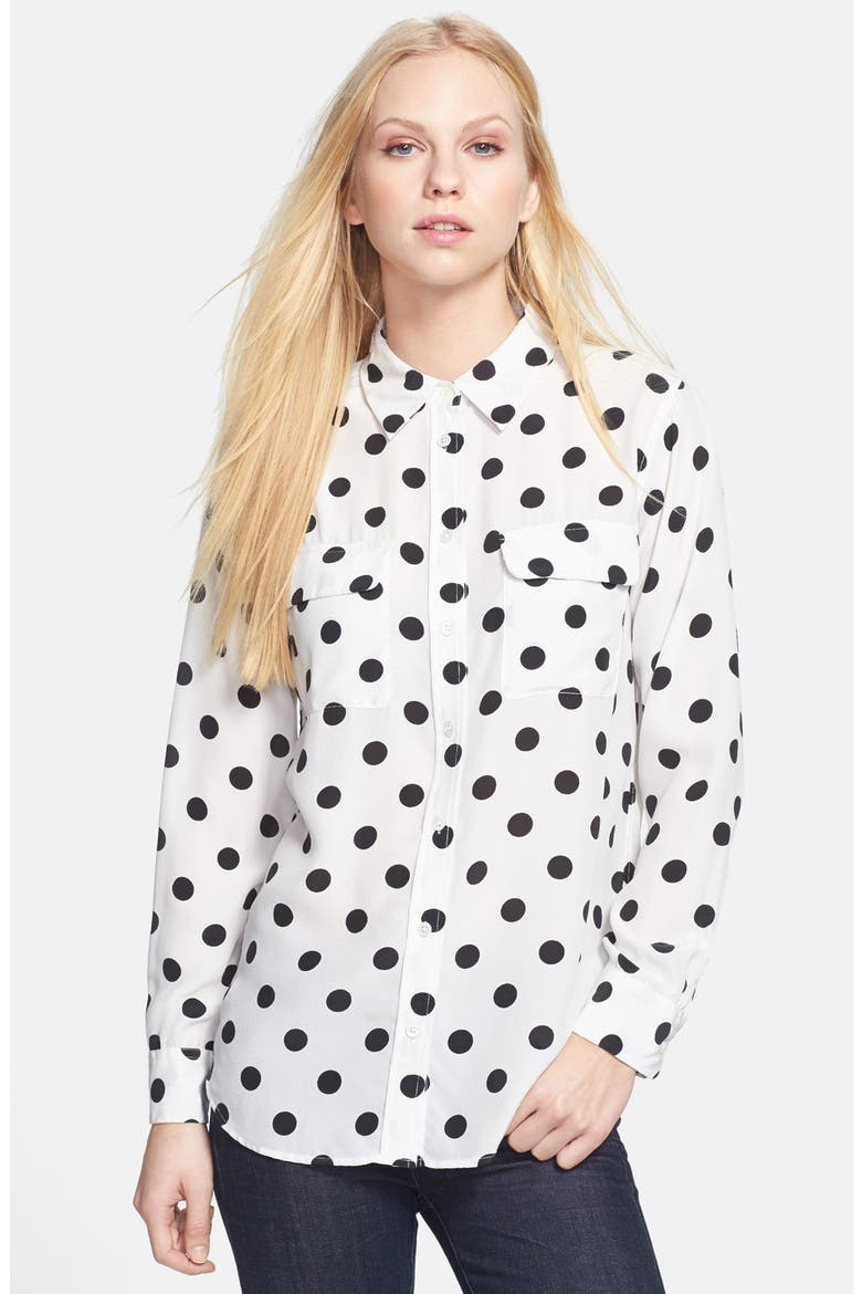 'Slim Signature' Silk Shirt, Main, color, NATURE WHITE