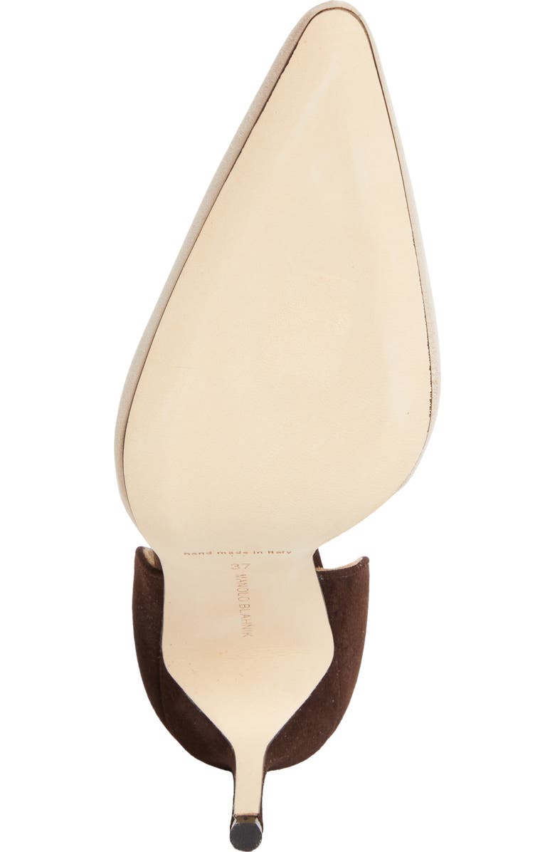 Manolo Blahnik Taylerbinu d'Orsay Pump, Alternate, color, Light Beige/ Dark Brown