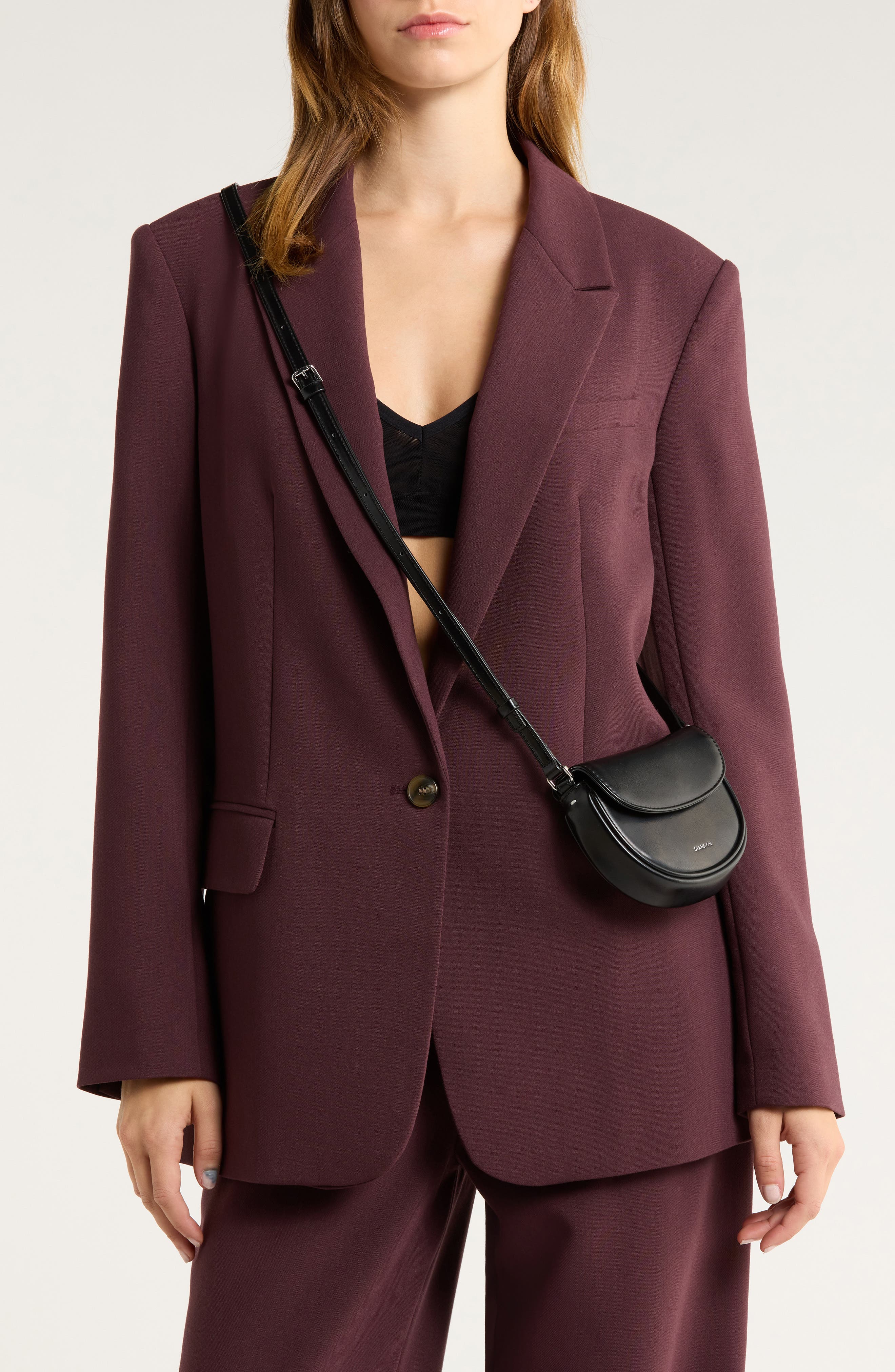 Stand Oil Mino Faux Leather Crossbody Bag, Alternate, color, Black