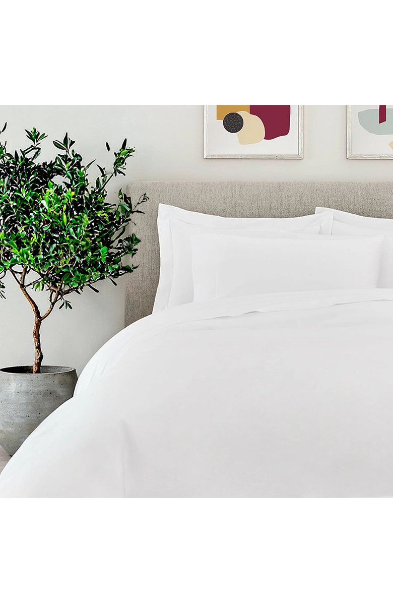 Ela Lane USA Classic Percale Embroidered Sheet Set, Alternate, color, White