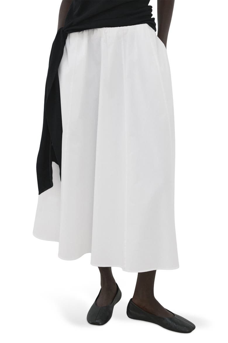 Falda Newcreta Cotton A-Line Skirt, Main, color, WHITE