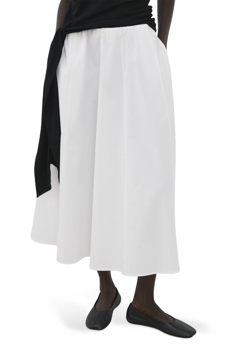 MANGO Falda Newcreta Cotton A-Line Skirt, Main, color, White