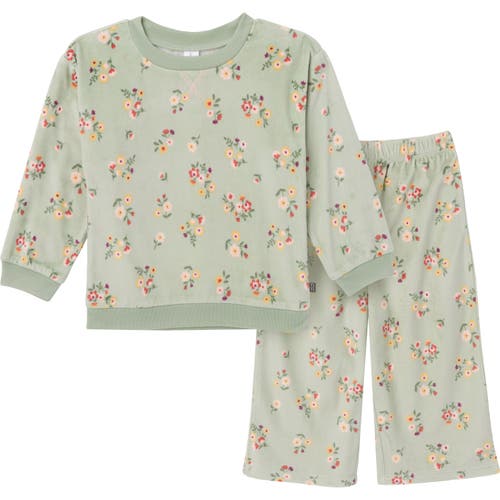 Modern Moments™ By Gerber Fleece Pajama Top & Pant Set In Green Flower