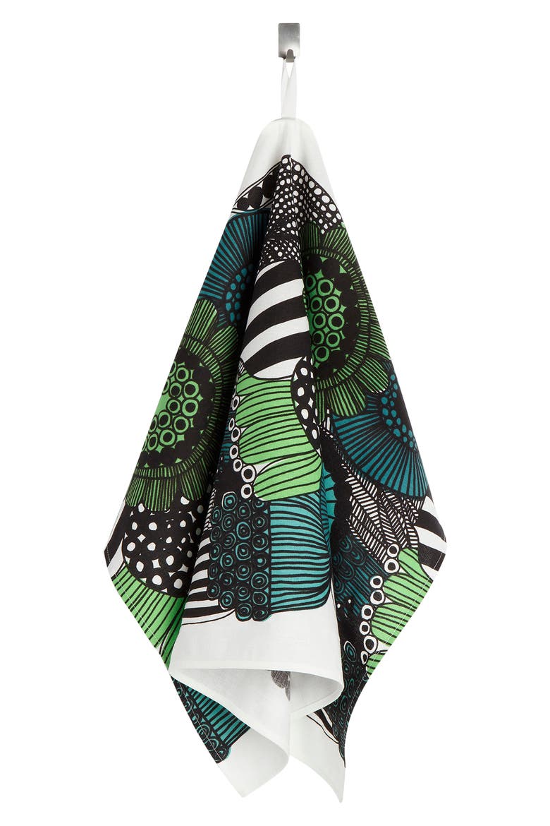 Pieni Siirtolapuutarha Dishtowel, Alternate, color, GREEN/ BLUE