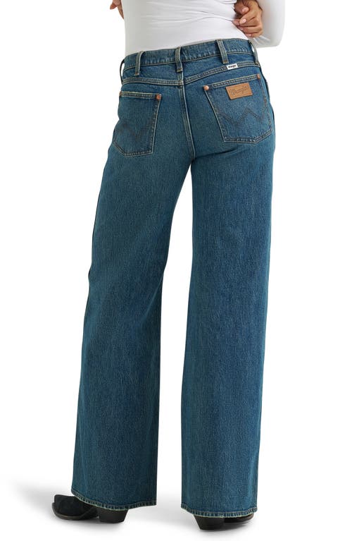 Wrangler High Waist Rainbow Pocket Wide Leg Jeans In Blue