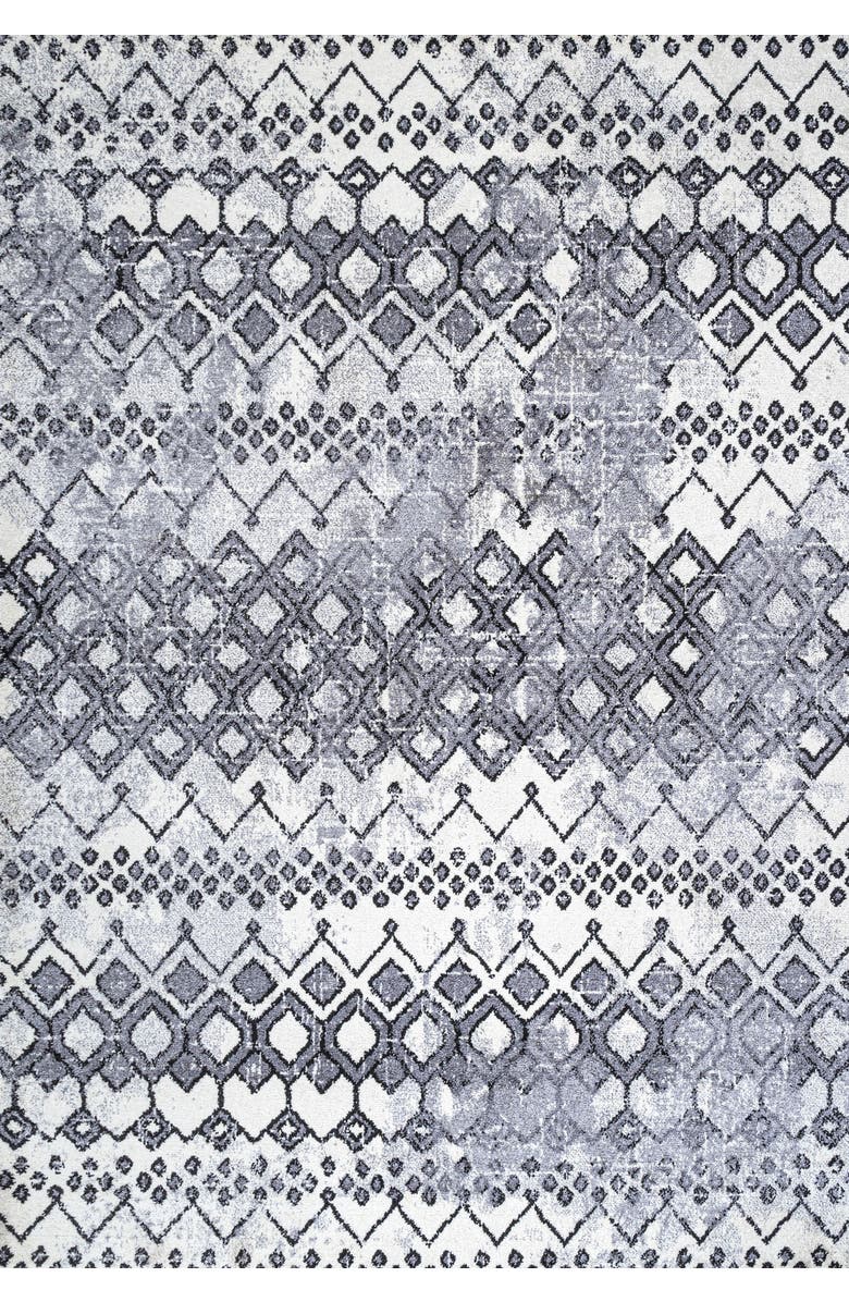 JONATHAN Y Azmar Moroccan Geometric Distressed Area Rug, Main, color, Ivory/Black