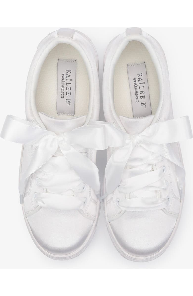 Kailee P Lucy Satin Wedding Platform Sneakers, Alternate, color, White