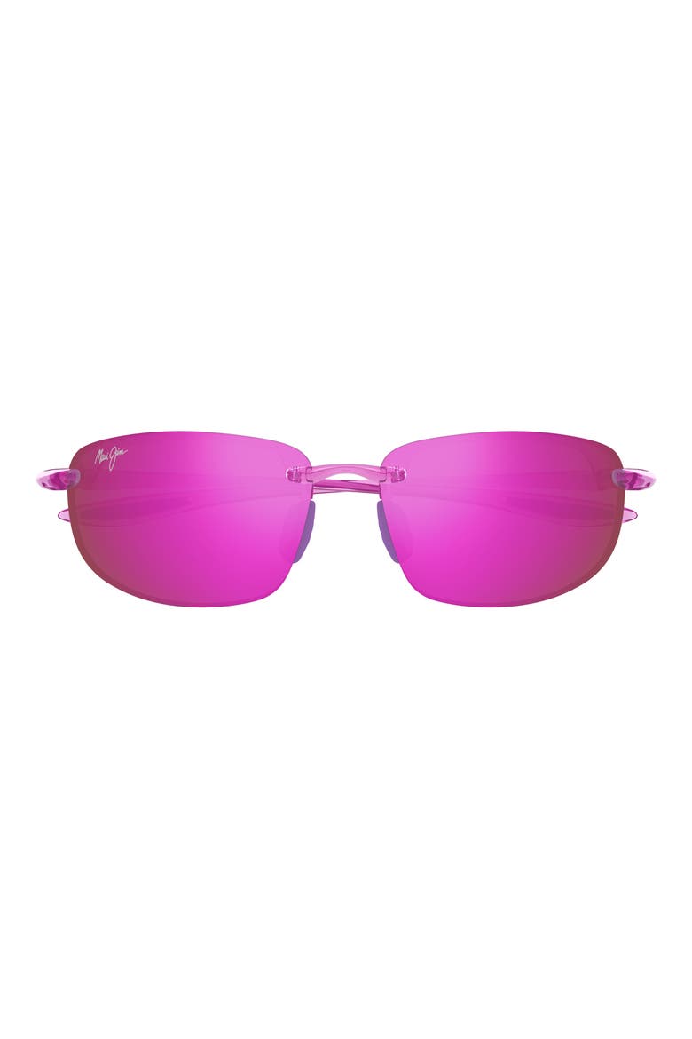 Ho'okipa 64mm Oversize PolarizedPlus2® Rectangular Sunglasses, Main, color, SHINY CYCLAMEN PINK