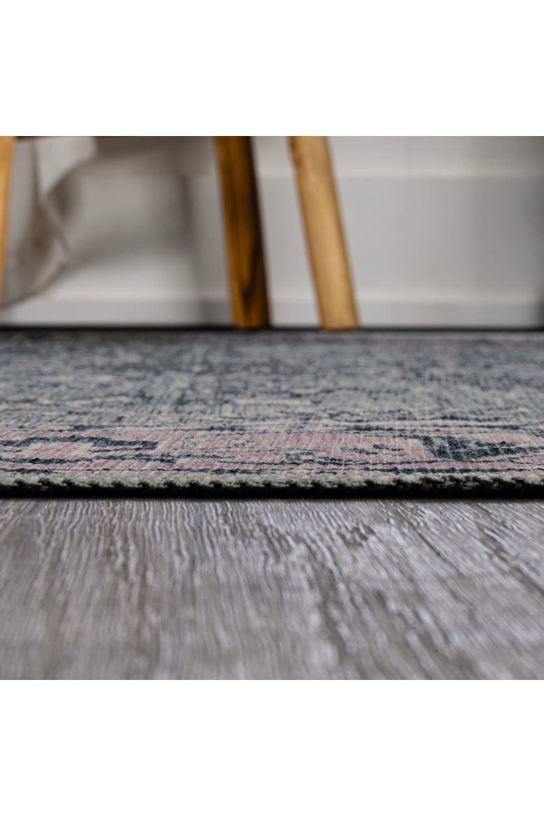 Victoria Ornate Persian All-Over Machine-Washable Area Rug, Alternate, color, Purple/Gray