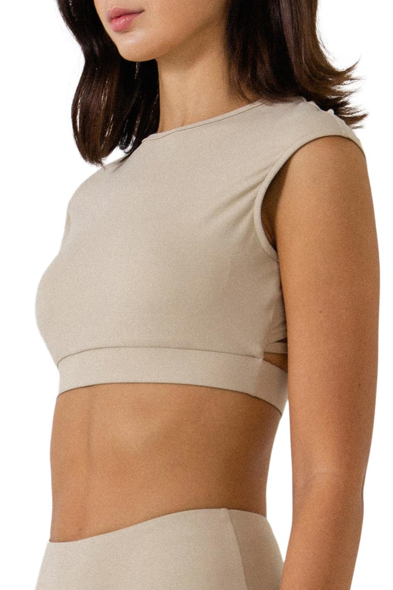 Strappy Back Crop Top, Alternate, color, KHAKI