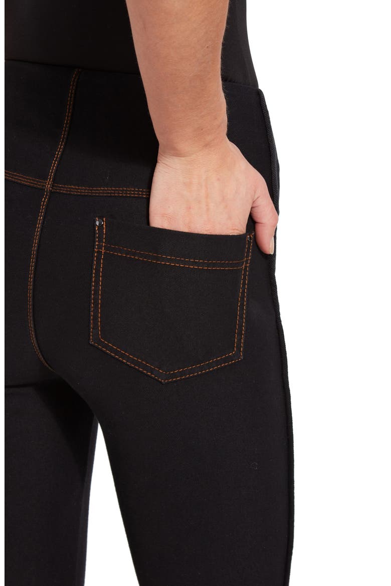 Lyssé Boyfriend Denim Leggings, Alternate, color, BLACK