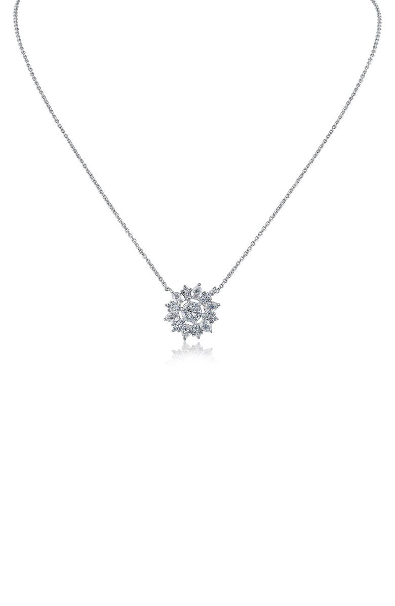 CZ by Kenneth Jay Lane Open Pendant Necklace, Main, color, 