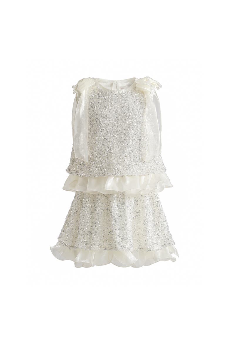 Althea Glitter Ruffle Skirt Set, Main, color, Ivory