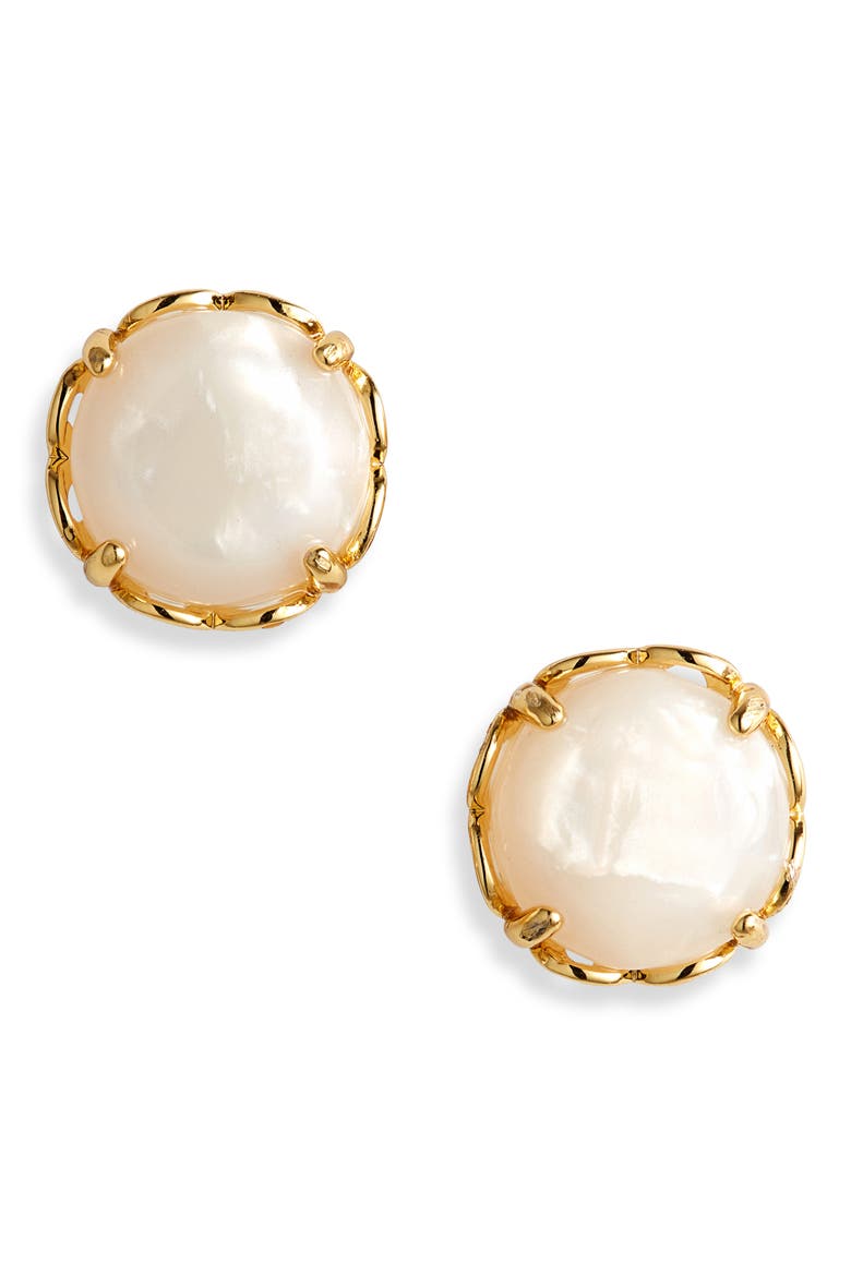 mother-of-pearl stud earrings, Main, color, MOTHER OF PEARL/ GOLD