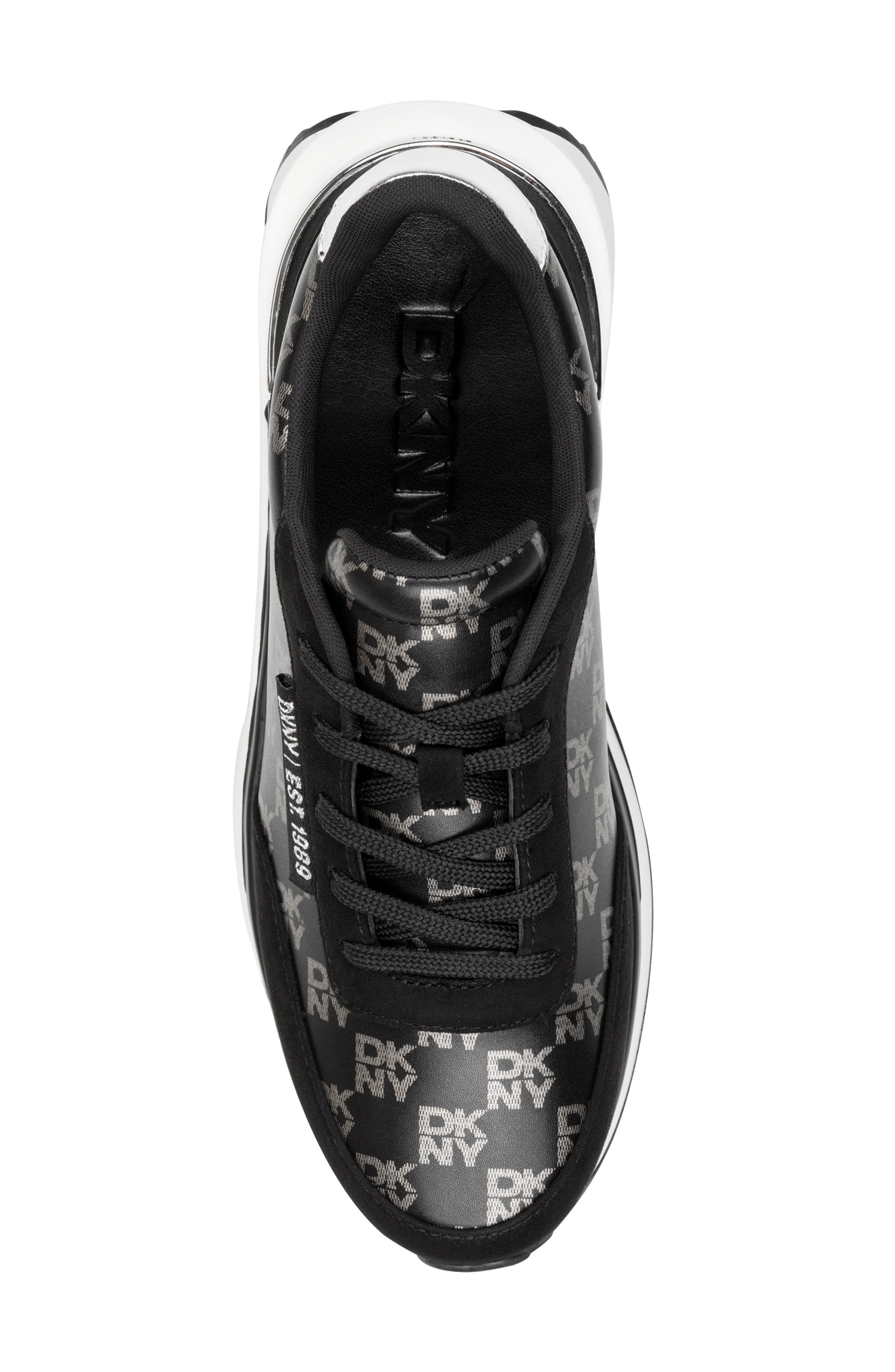 DKNY Aranae Sneaker, Alternate, color, Black/ Nickel