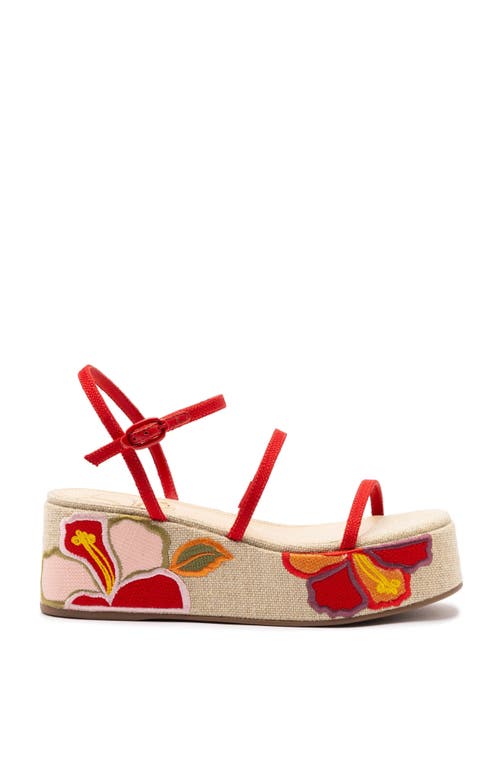Larroude Larroudé Gio Flatform Sandal In Red