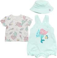 Disney The Little Mermaid Princess Ariel Bubble Shortall Tee and Hat Set