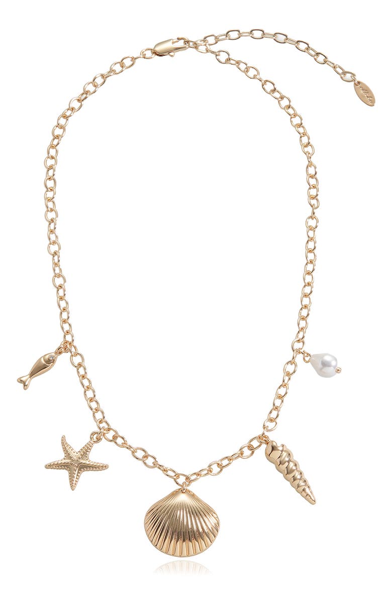 Ettika Seaside Treasures Charm Necklace, Main, color, Gold