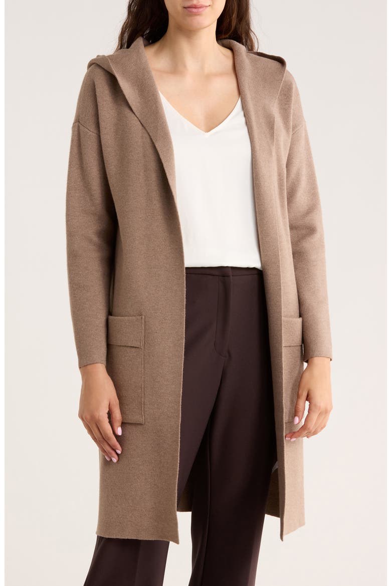 Andrea Hooded Long Cardigan, Main, color, TAPIOCA HEATHER